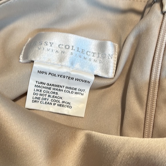 The Dressy Collection by Vivian Diamond Satin Cowl Neck Gown Party Dress - Picture 5 of 6